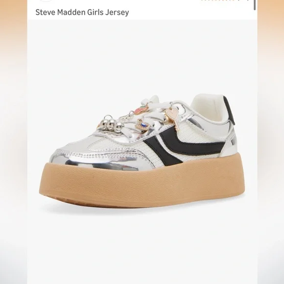 Steve Madden Kids Sneakers with Silver and White Accents - Picture 7 of 9